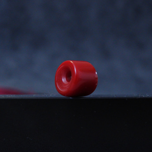 藏式文玩红蜜蜡料器顶珠配饰念珠顶珠腰珠打磨马蹄形隔珠配饰