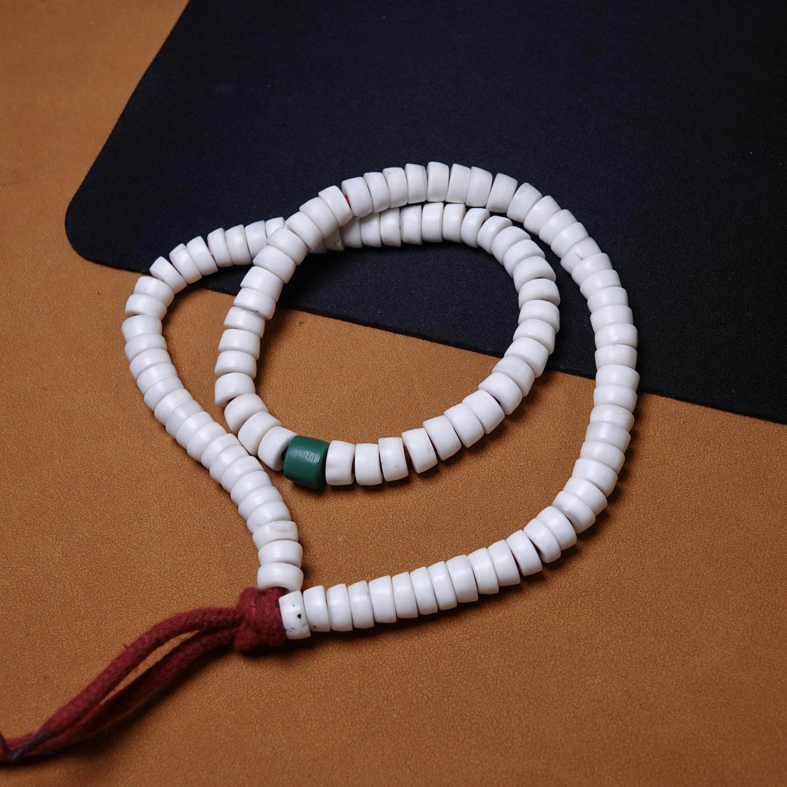 雪域白物直切老白螺玛尼珠文玩纯手工diy念珠手串配饰一图一物