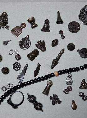 老铜后铸利马铜天铁托甲金刚杵压印咒点牌雪狮大鹏鸟九宫八卦牌