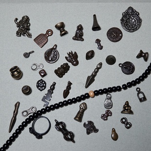 老铜后铸利马铜天铁托甲金刚杵压印咒点牌雪狮大鹏鸟九宫八卦牌