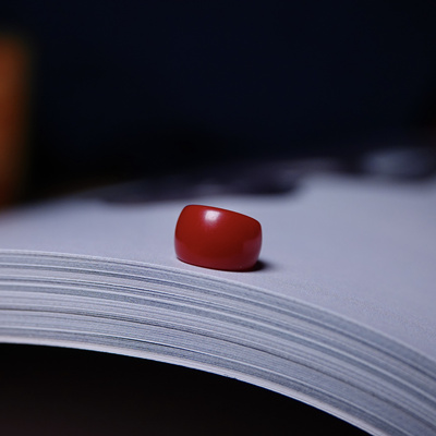 9.5mm阿卡红色料器直切马蹄型散珠纯手工念珠手串隔珠腰珠配珠