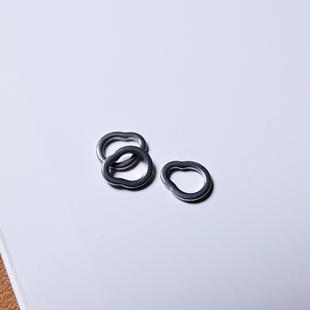 一对文创7mm手作铁环挂环寒铁念珠计数手串隔片侧挂文玩记数器