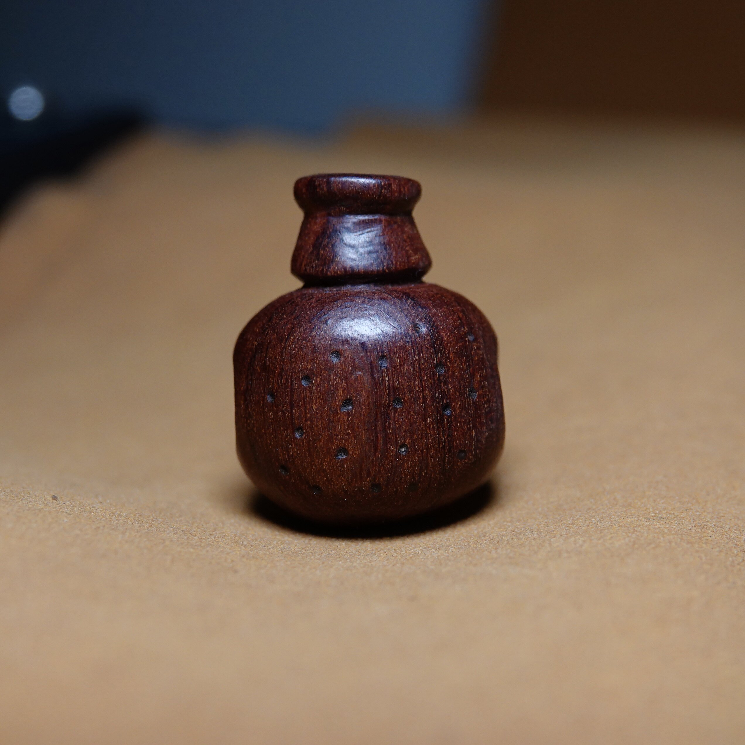 24mm原生态老木雕影子木咒点三通一体式佛头配件纯手工念珠束尾