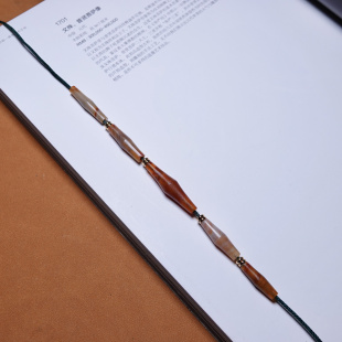 稀有全品巴克特里亚千年竹节天然缠丝玛瑙竹节管珠大孔道锁骨链