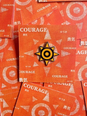 数码宝贝勇气徽章胸针