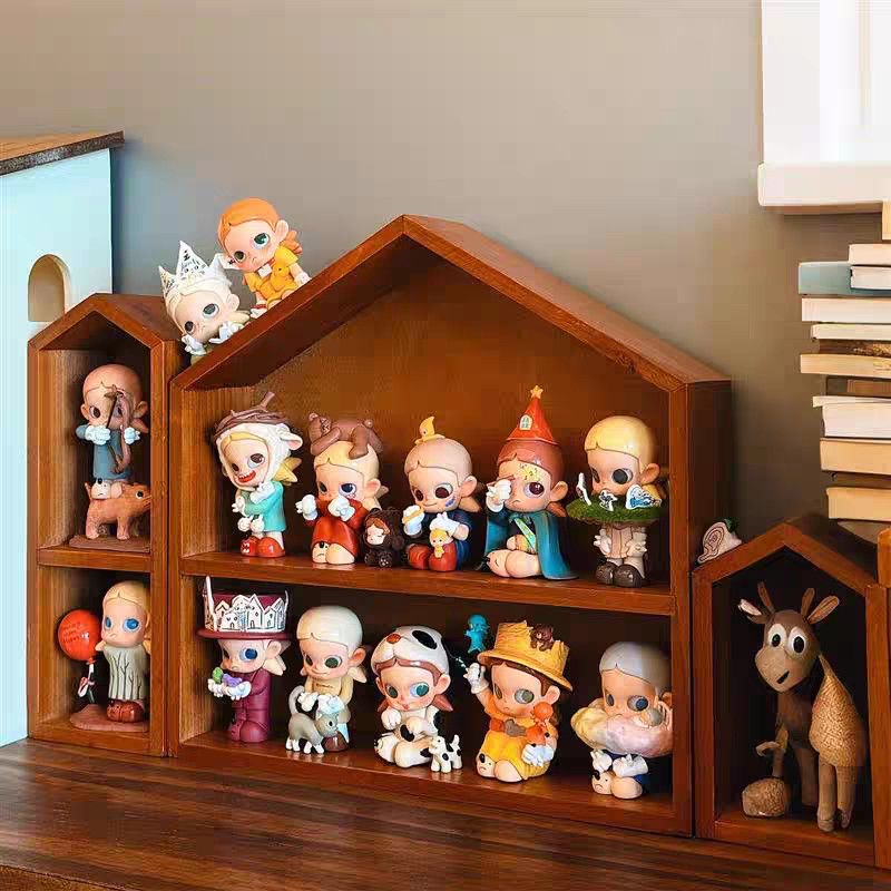 实木盲盒展示架收纳柜