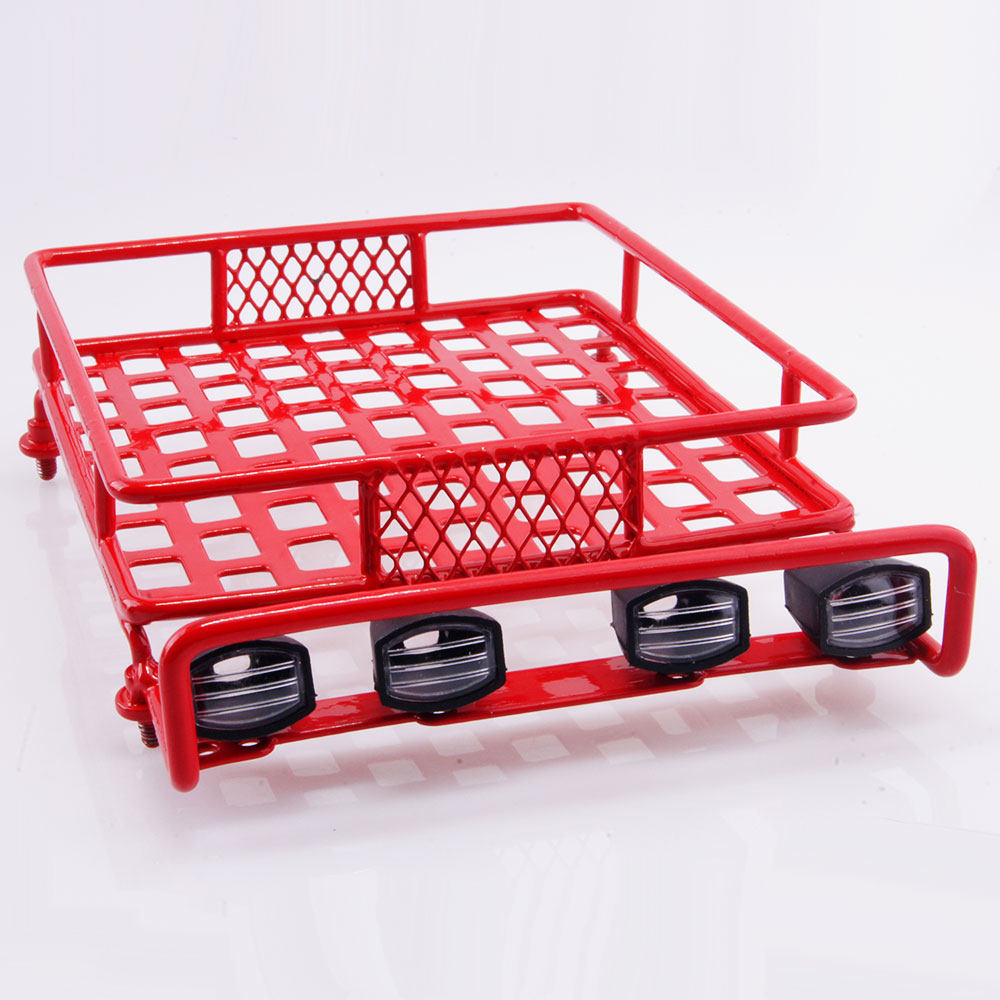 仿真攀爬车1/10模型车 车顶车壳 金属行李架带灯罩 车顶行李架