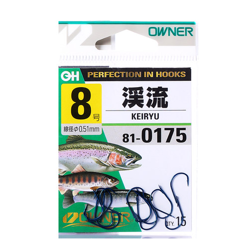 欧娜鱼钩进口有倒刺青色袋装溪流