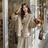 【新品】波点刺绣皮毛一体羊羔毛短外套2250-P195-控288，女装短外套，2C121