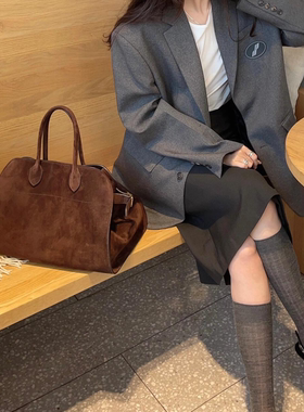 许妍同款】margaux15麂皮包质感进口牛皮大容量美拉德手提托特包