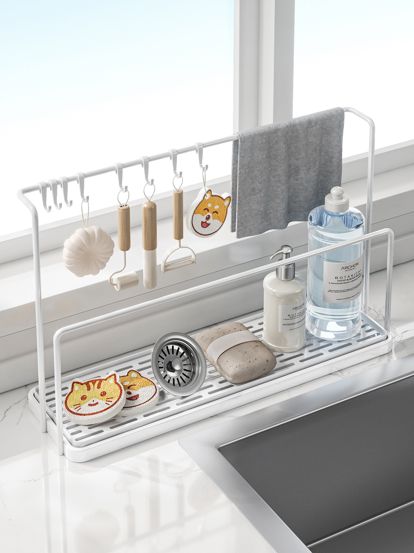 抹布架厨房排水架窗台桌面多功能储物架家用洗碗海绵水槽储物架,厨房/烹饪用具,抹布架/厨房清洁收纳架,淘宝优惠券,粉丝福利购,淘宝优惠卷