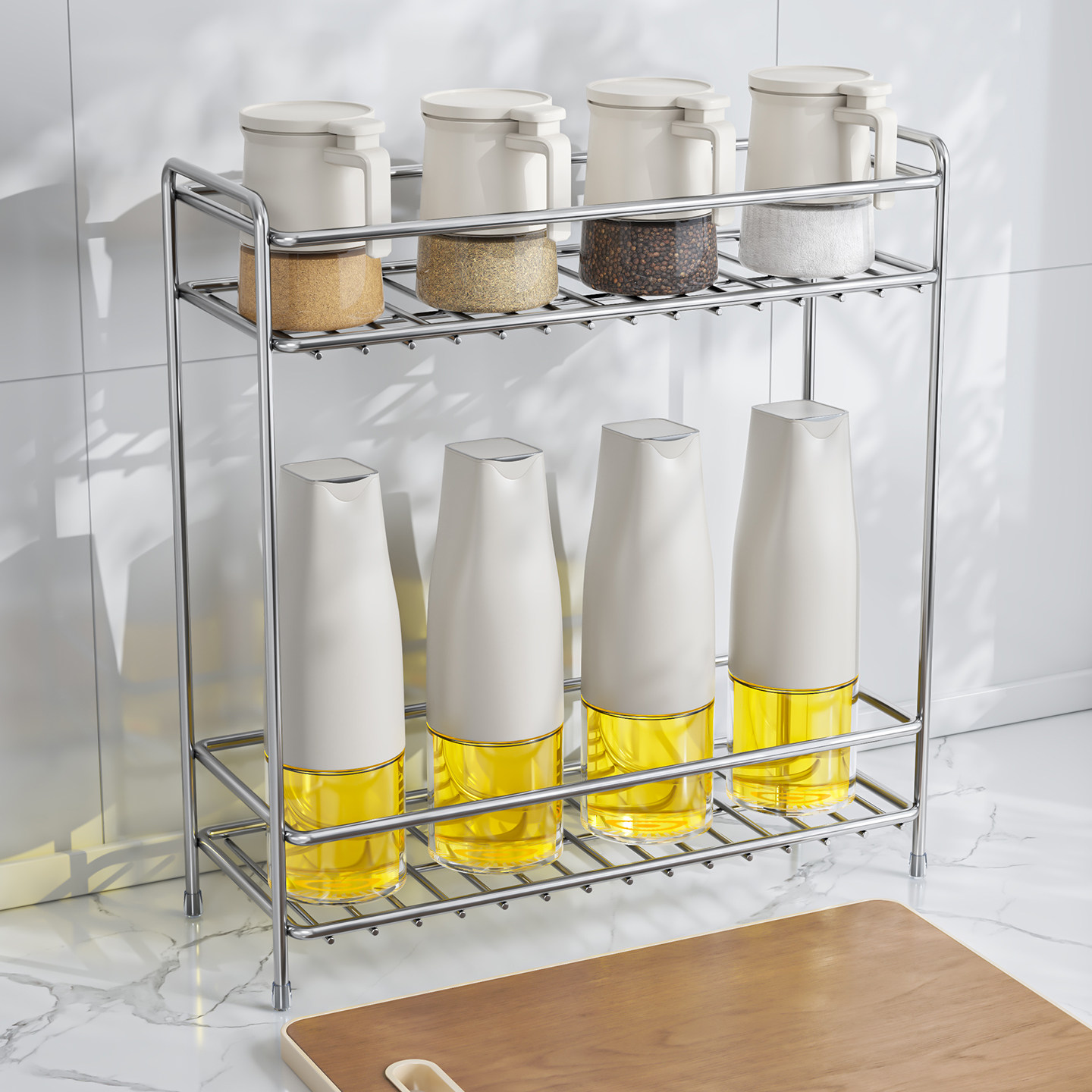 圣西陶不锈钢厨房双层置物架台面夹缝调料收纳架子窄小款收纳神器,厨房/烹饪用具,厨房置物架/置物柜/角架,淘宝优惠券,粉丝福利购,淘宝优惠卷