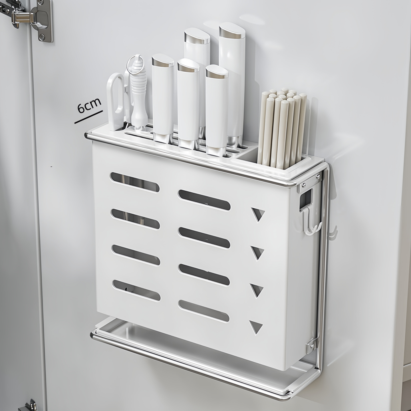 圣西陶刀架置物架免打孔厨房刀具盒超薄橱柜门内放刀架菜刀收纳架,厨房/烹饪用具,刀架,淘宝优惠券,粉丝福利购,淘宝优惠卷