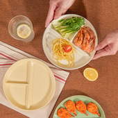 儿童分格餐盘陶瓷宝宝早餐三格盘日式 减脂211一人食大人减肥专用