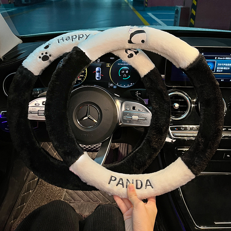 四季通用熊猫汽车方向盘套