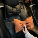 汽车头枕护颈枕女生车内用车载蝴蝶结座椅腰靠套装夏车内靠枕女士