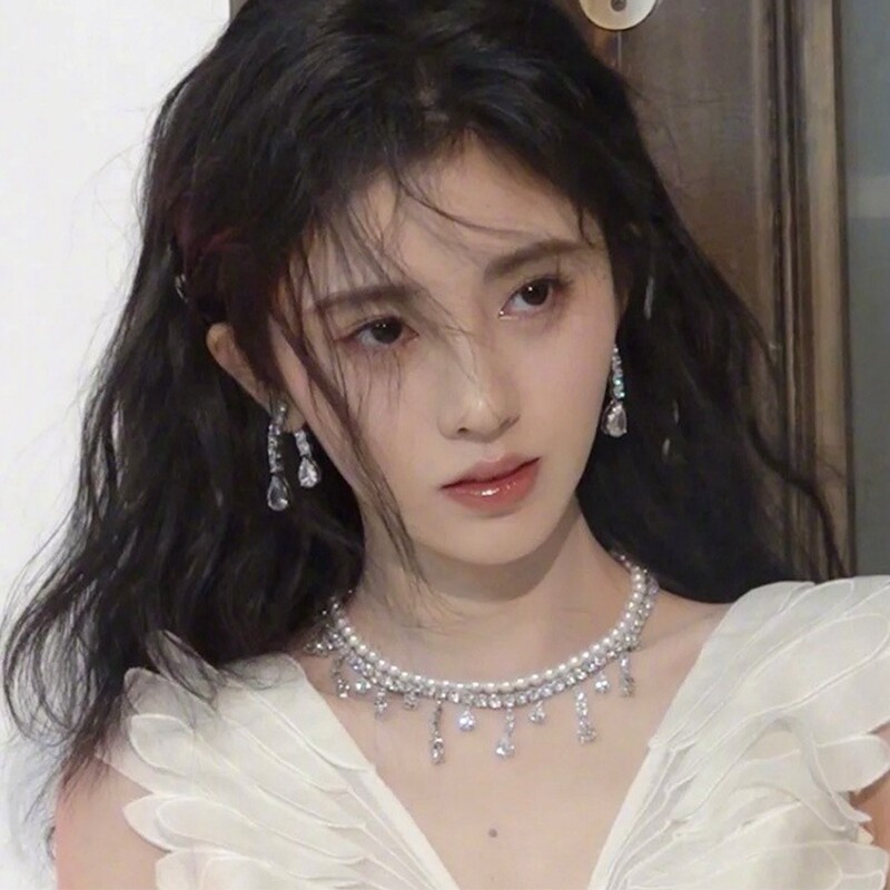 eternity鞠婧祎同款轻奢闪钻水滴流苏珍珠项链女小众高级感锁骨链