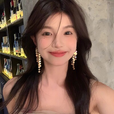 高级感金属亮片流苏耳环耳扣耳饰