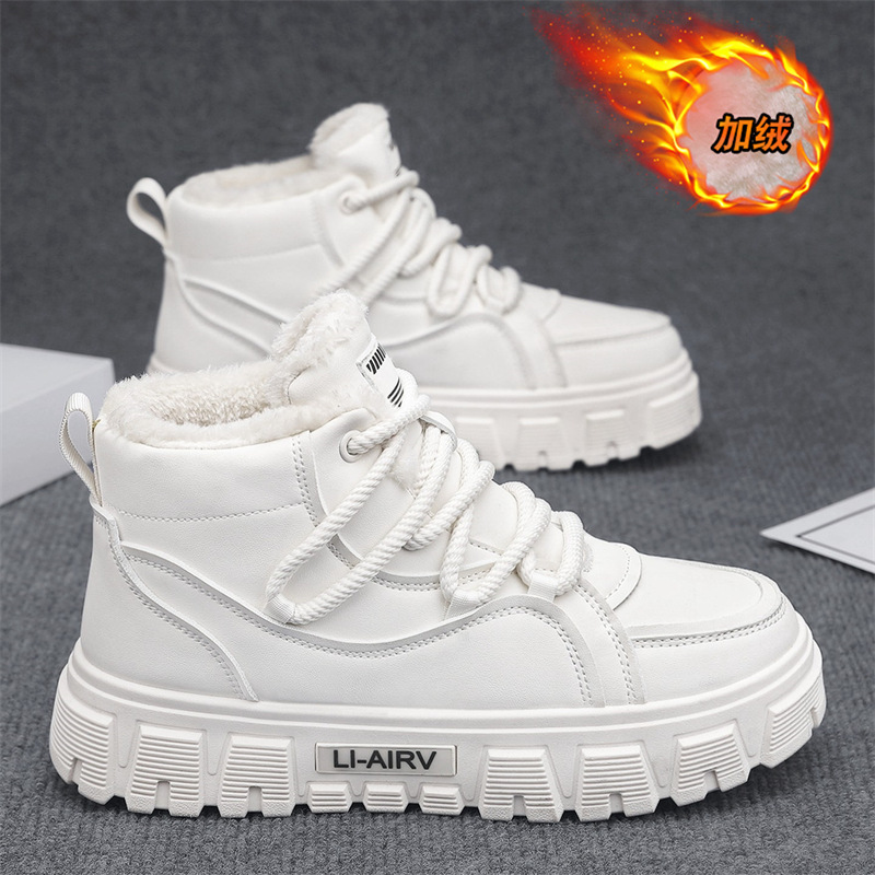 男鞋2025新款冬季男士户外加绒保暖棉鞋休闲运动百搭高帮雪地靴潮