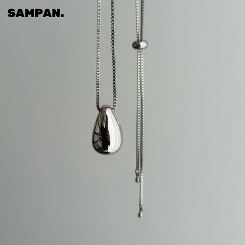 SAMPAN冷淡风水滴吊坠毛衣链女