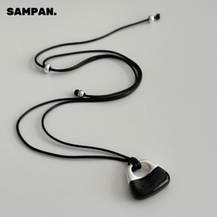 SAMPAN小众设计感手工肌理包包吊坠项链高级感小众设计毛衣链可调
