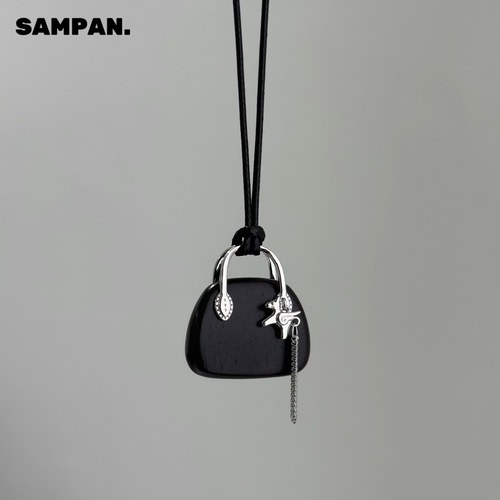 SAMPAN小众木质包包毛衣链女
