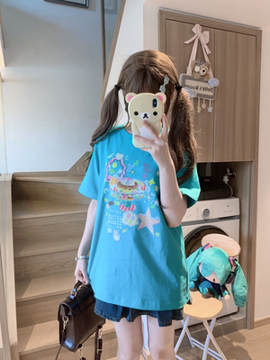 新款宽松甜妹可爱显瘦T恤上衣女