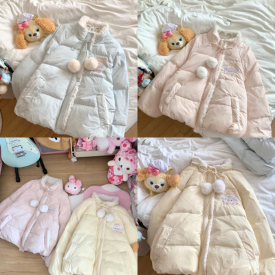 Blurredbear原创冬季甜美毛绒加厚棉服保暖甜妹面包服立领外套女