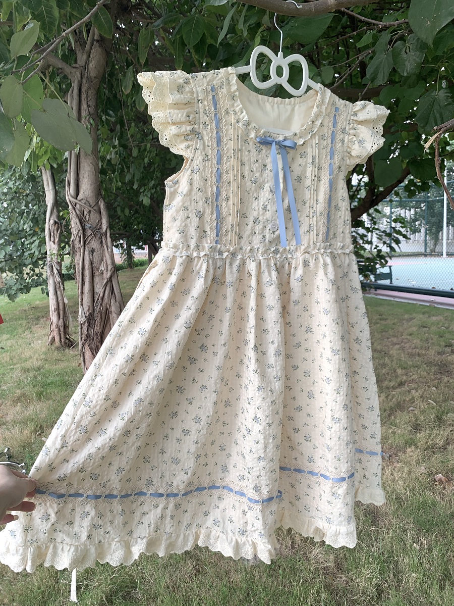 连衣裙纯欲风碎花芭蕾风公主裙女