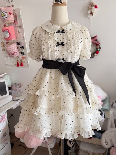 娃娃领甜妹连衣裙公主蓬蓬裙女