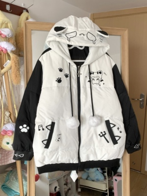 冬季连帽白鸭绒国标羽绒服