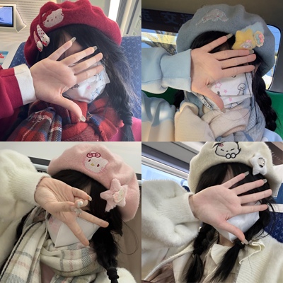 贝雷帽秋冬显脸小甜美可爱减龄帽