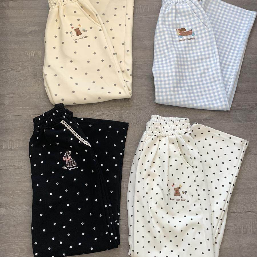 原创自制波点阔腿休闲甜美长裤子女秋季甜妹高腰纯棉直筒垂感长裤,女装/女士精品,休闲裤,淘宝优惠券,粉丝福利购,淘宝优惠卷