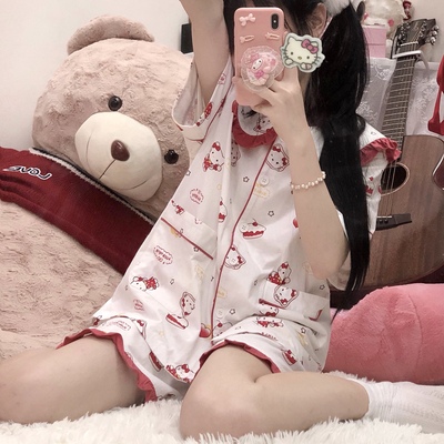 taobao agent Genuine Japanese cute soft pijama, sleeves, set, with short sleeve