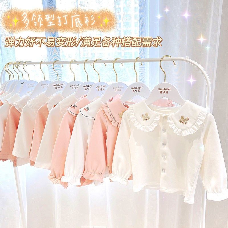 新款长袖t恤婴儿娃娃领女童秋装