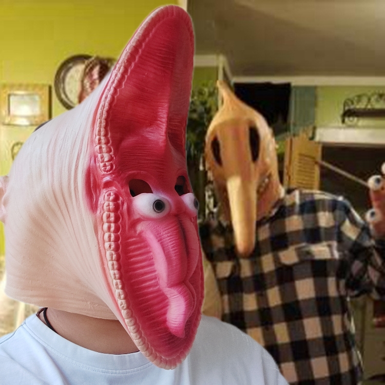 跨境出口个人表演装扮道具亚当和芭芭拉乳胶面具头套大嘴巴装扮