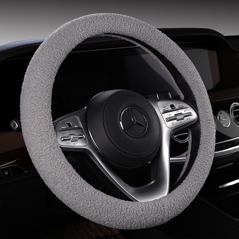 大众新宝来高尔夫6高7途观CC速腾POLO朗逸捷达毛绒毛绒方向盘把套