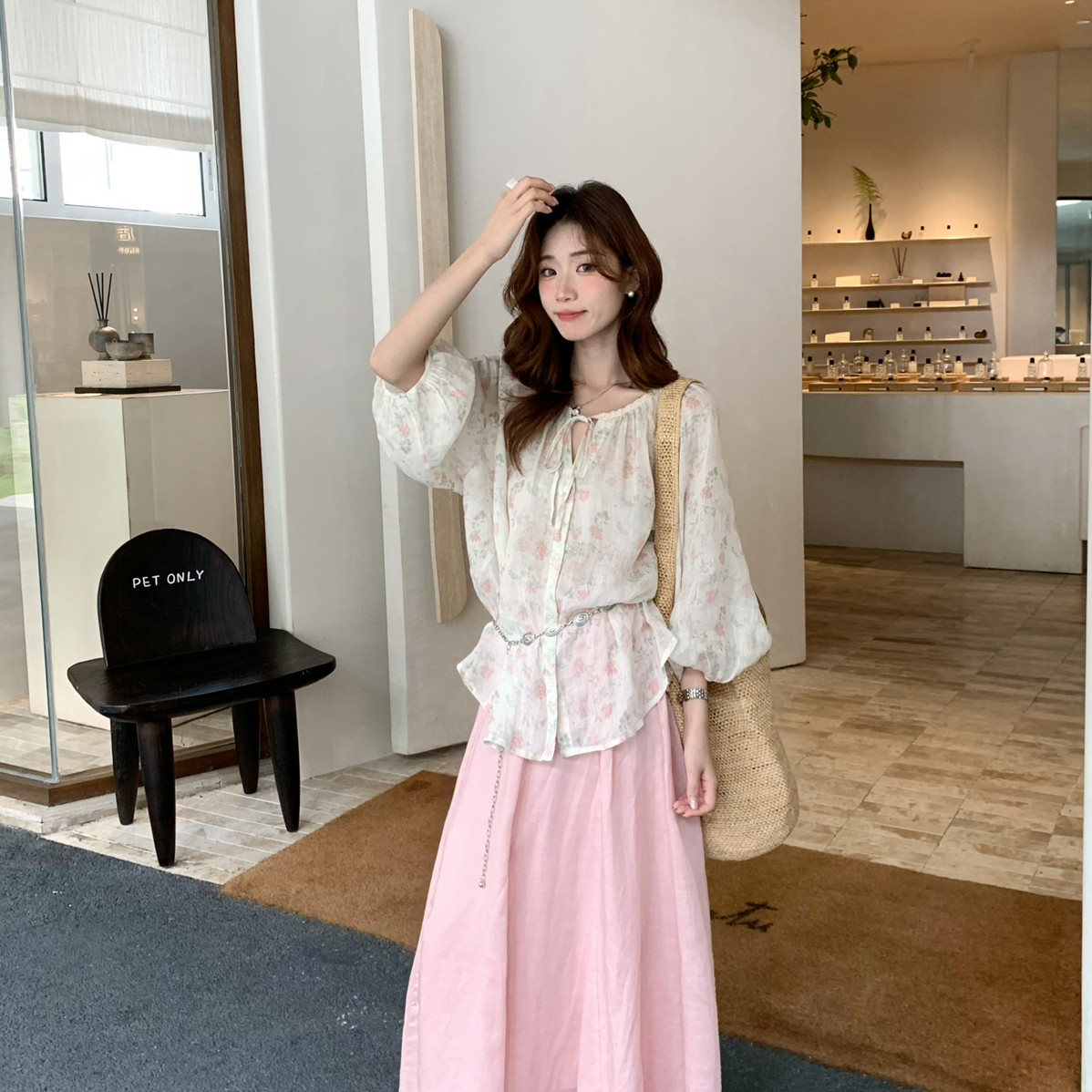 SUSAN-夏日小清新氛围感碎花防晒小衫(含100棉料)(不配腰带)5589s