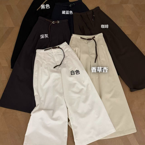 CHILLING24丘林-秋上新街头潮流宽松纯色休闲裤(配腰带)43BK195