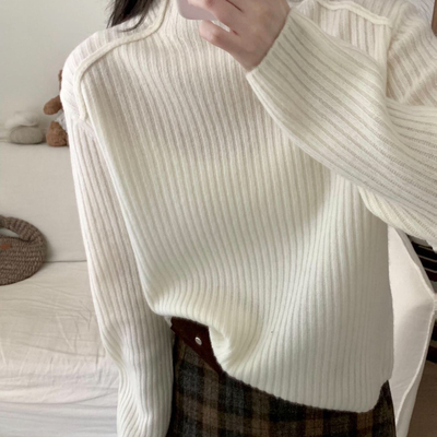 TOMORROW-暖100羊毛半高领反线打底保暖毛衣（含100羊毛）KYQ5079