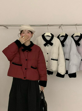 买手严选-泡菜馆-新撞色短款面包服时尚保暖羽绒服外套YS1-88107