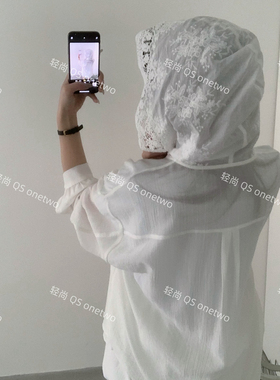 QS ONETWO-空刺绣连帽氛围感百搭宽松短外套(尺寸仅供参考)15003