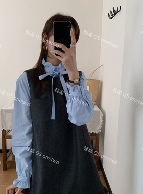 QS ONETWO-耳边拼接下摆叠穿韩系背心连衣裙(尺寸仅供参考)15324