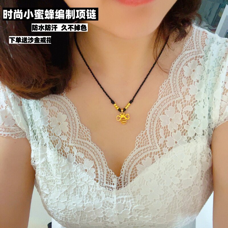 越南沙金铜合金镀金项链