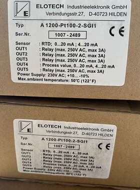 议价ELOTECH   A1200-Pt100-2-SGl1温控