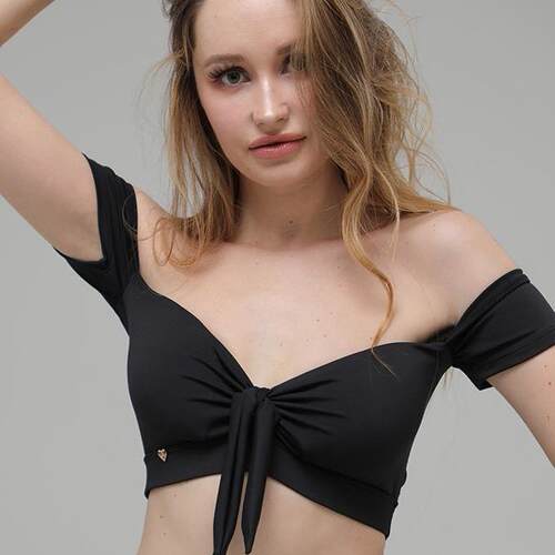 lafitwear一字肩胸垫绑带胸衣