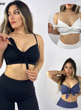 lafitwear蝴蝶结绑带运动吊带胸衣背心性感防震跑步聚拢瑜伽运动