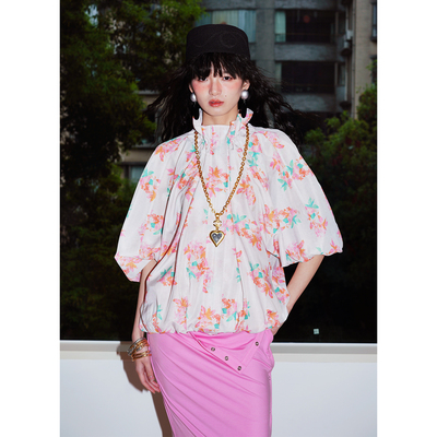 坏品味西部 微透印花可调节抽绳花苞防晒衫夹克薄款外套夏