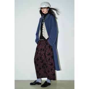 坏品味西部 复古廓形感佩斯利植绒提花重磅宽松休闲裤