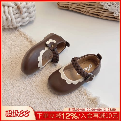 女童一岁室内公主防滑小皮鞋